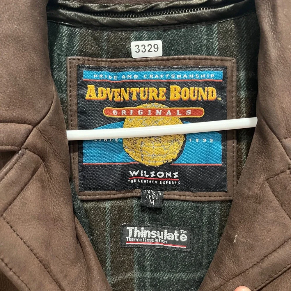 Adventure Bound Wilsons Leather Brown Nubuck Thinsulate Car Coat Jacket Mens M